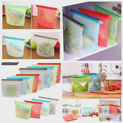 Reusable silicone freezer bags