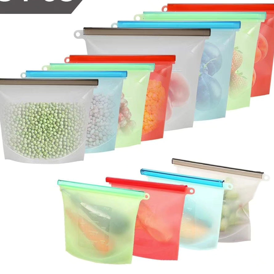 Reusable silicone freezer bags