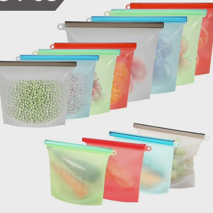 Reusable silicone freezer bags