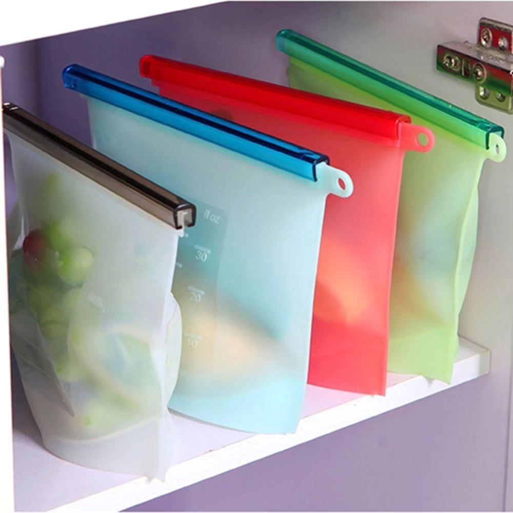 Reusable silicone freezer bags