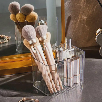 Clear Acrylic Cotton Swab Storage Box with Divider