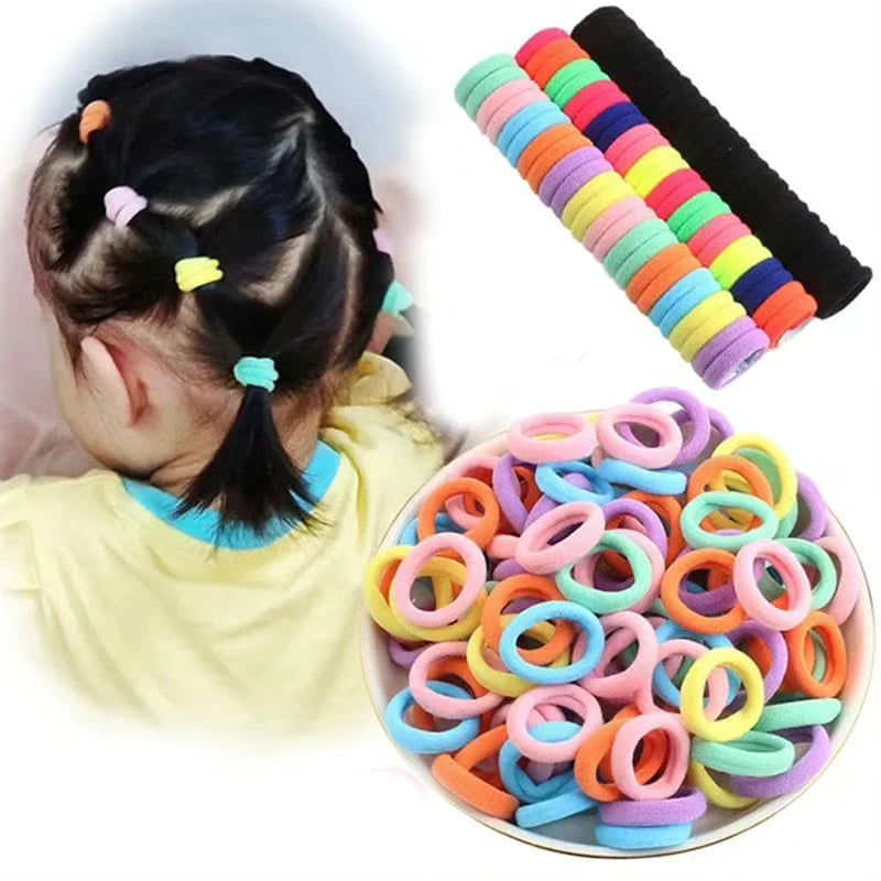 100pcs Kids Elastic Hair Bands