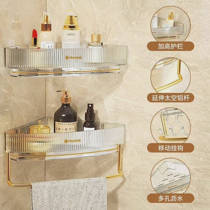 Acrylic Punch Free Bathroom Corner Shelf