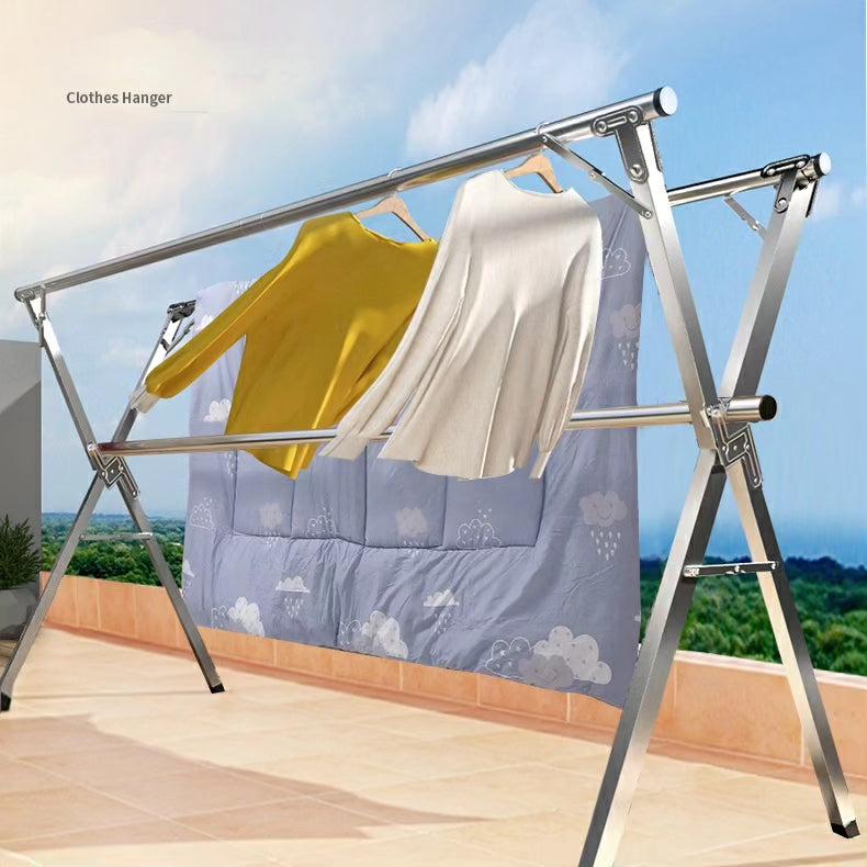 Stainless Steel Foldable Indoor/Balcony Clothes Hanger Rack