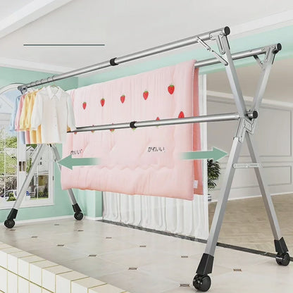 Stainless Steel Foldable Indoor/Balcony Clothes Hanger Rack