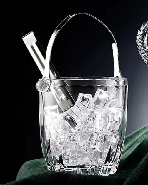 Glass Ice Bucket with tong