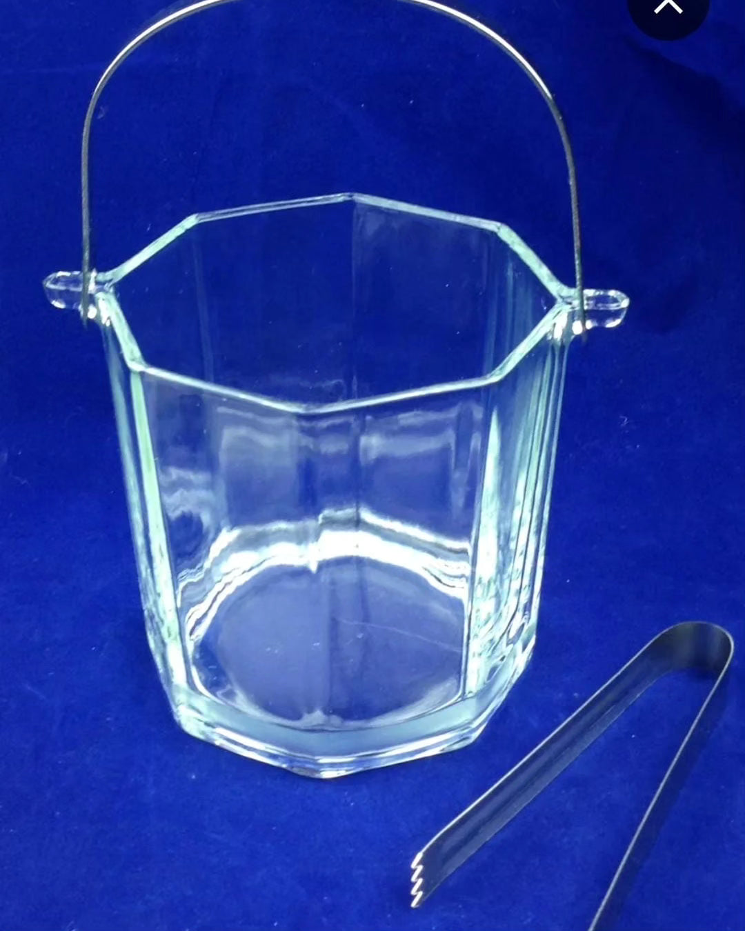 Glass Ice Bucket with tong