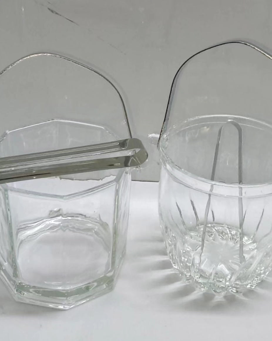 Glass Ice Bucket with tong