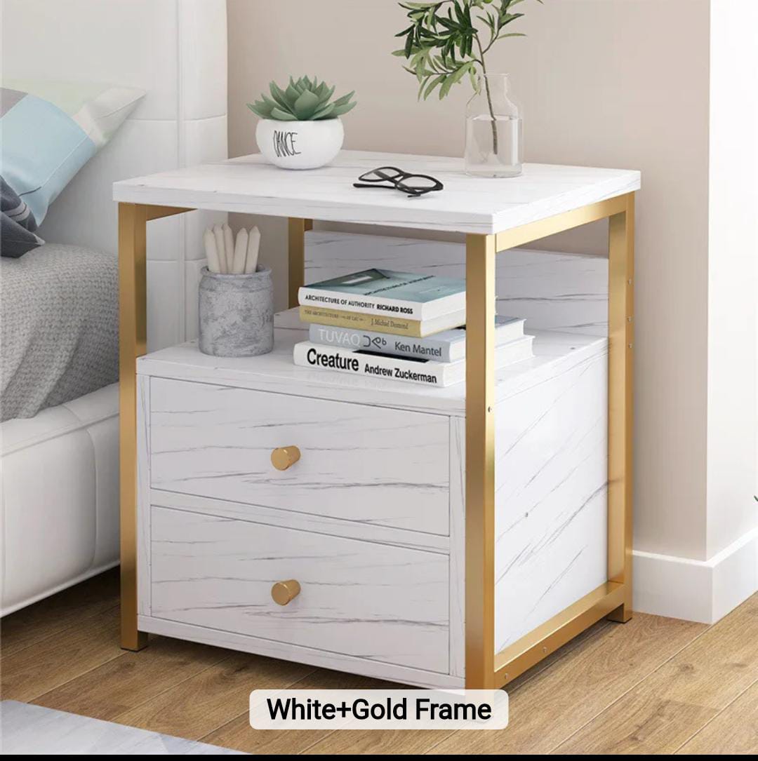 Bedside cabinet with 2 drawers