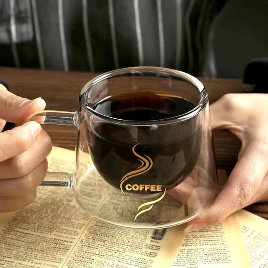 Borosilicate Double Wall Glass Coffee Mug