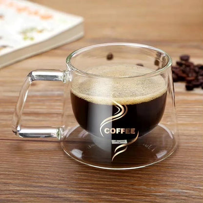 Borosilicate Double Wall Glass Coffee Mug