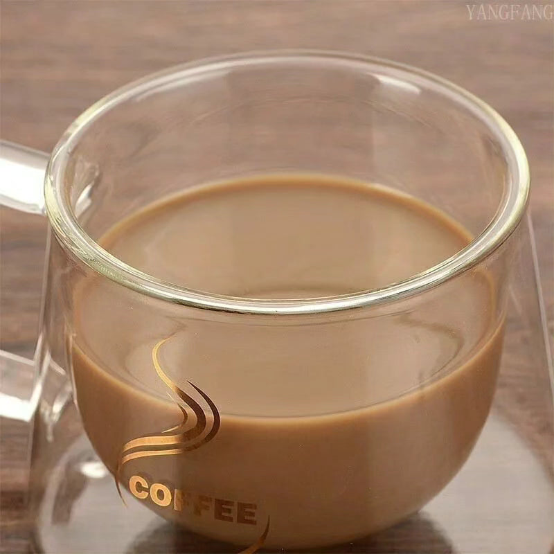 Borosilicate Double Wall Glass Coffee Mug