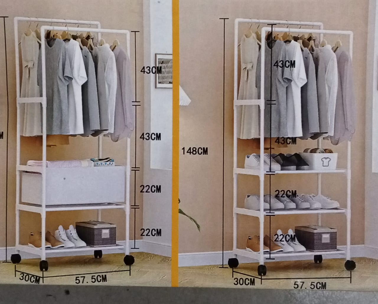 Rolling garment rack /clothing rack