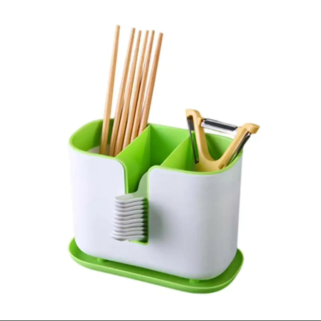 Double Layer Detachable Chopsticks Spoon Cage with Drain Water Tray