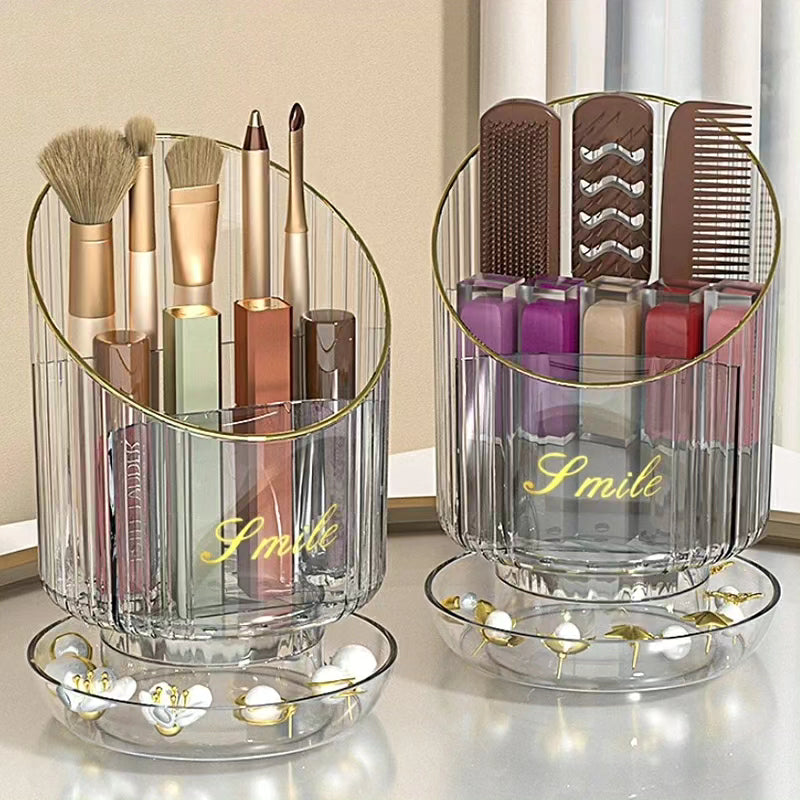 Rotating Makeup Brush Bucket Storage Box