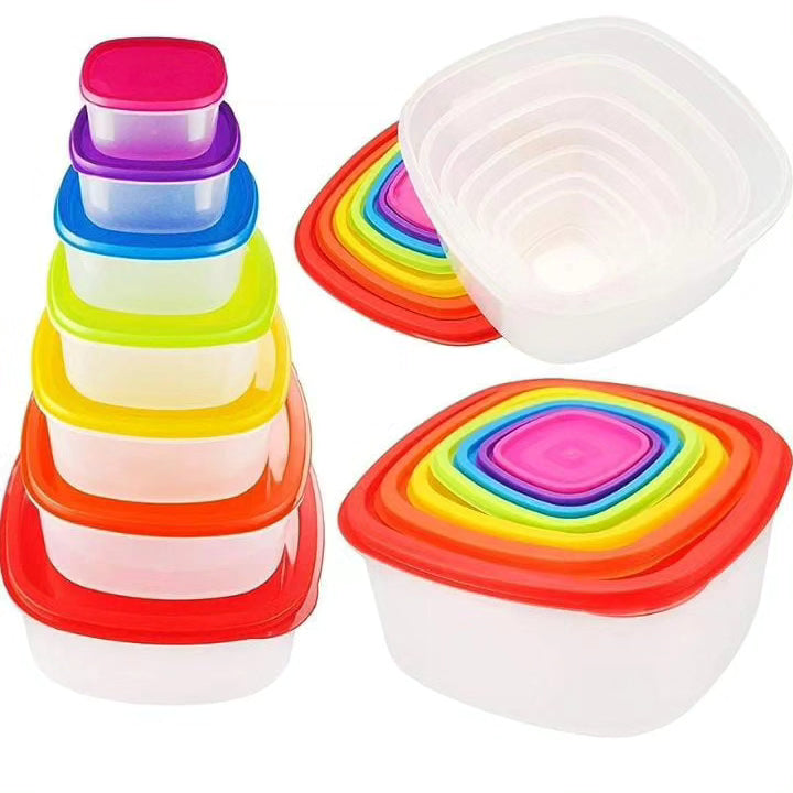 Multicolor 7pc Square Bowls