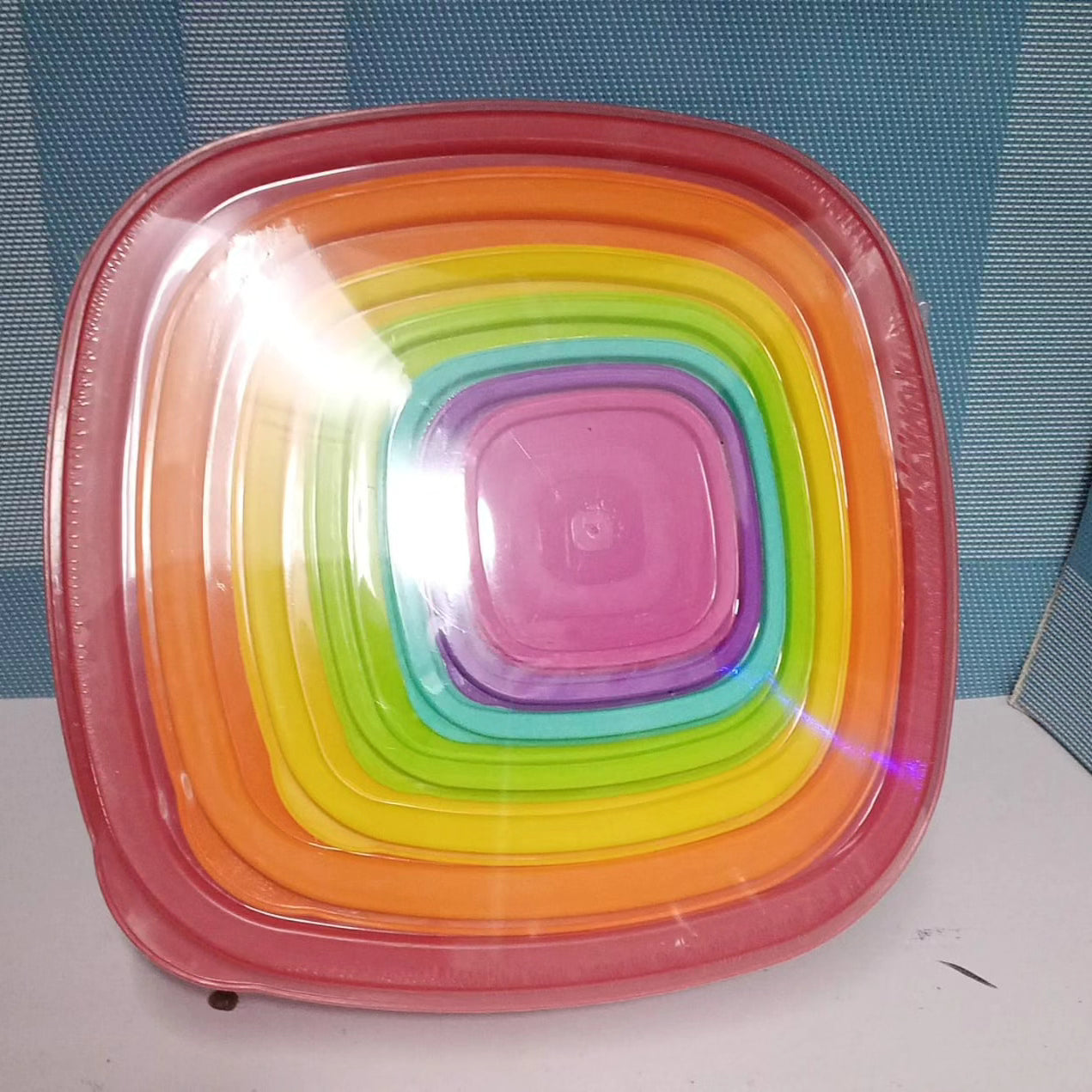 Multicolor 7pc Square Bowls