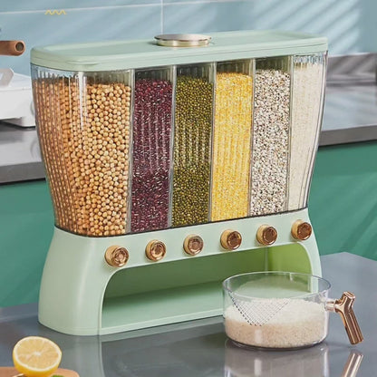 Partitioned cereal storage container