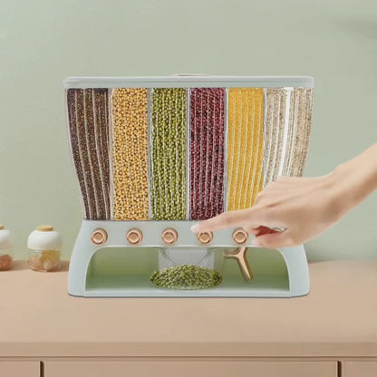 Partitioned cereal storage container