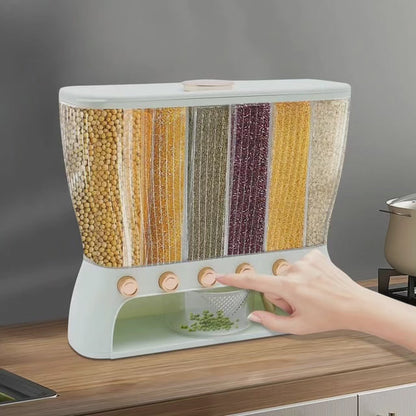 Partitioned cereal storage container
