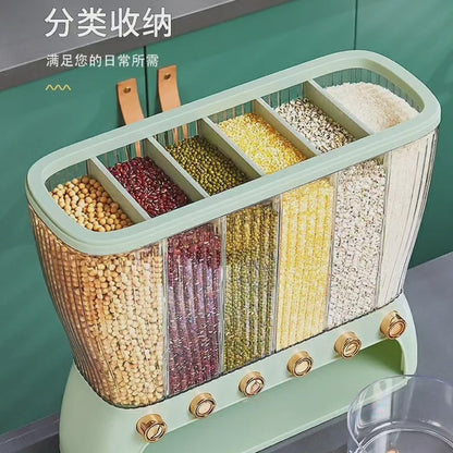 Partitioned cereal storage container