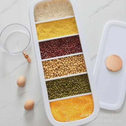 Partitioned cereal storage container