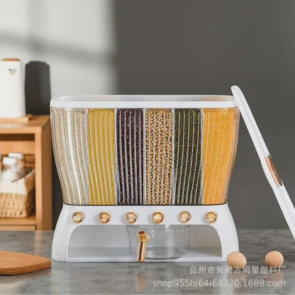 Partitioned cereal storage container