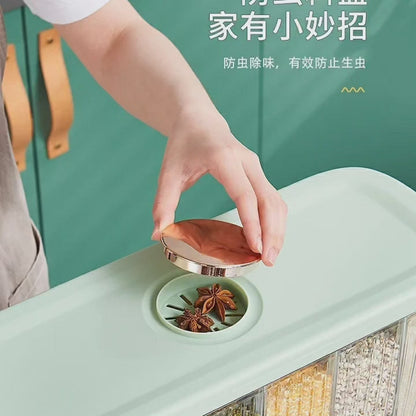 Partitioned cereal storage container