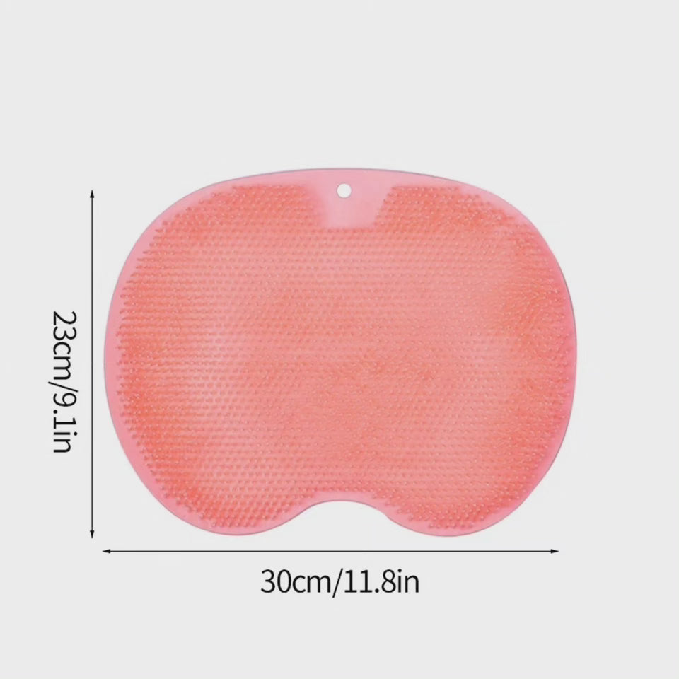 Exfoliating body scrubber mat brush