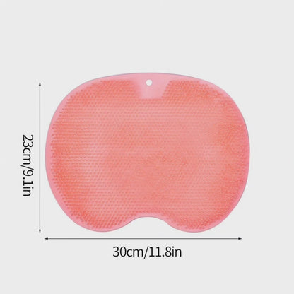 Exfoliating body scrubber mat brush