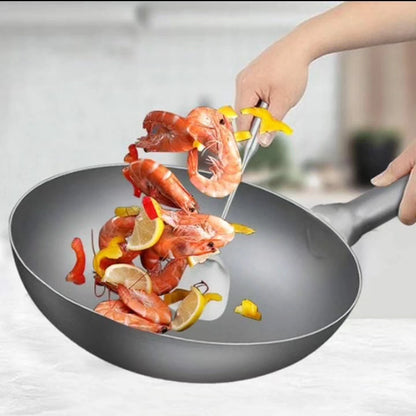 Grey wok pan