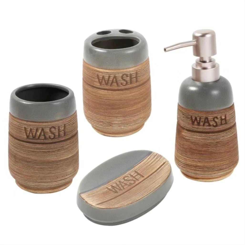 Ceramic Wash 4 In 1 Bathroom Set