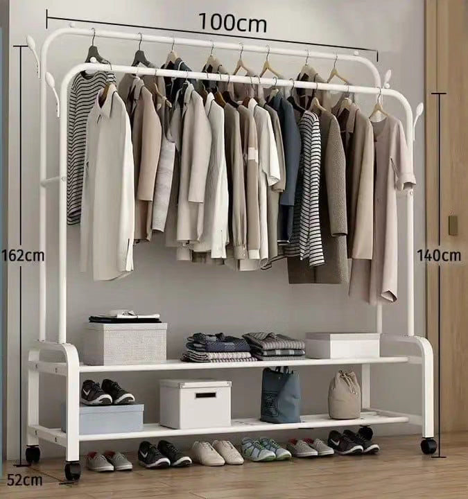 Garment Rack Floor Standing Clothe Hanger White