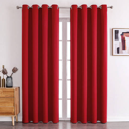 2Pc Luxury Textured Black Out  Curtains