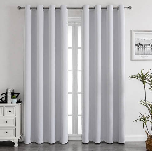 2Pc Luxury Textured Black Out  Curtains