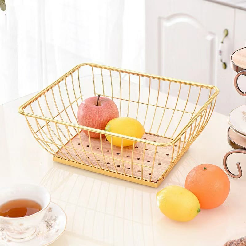 Fruit basket with bamboo base