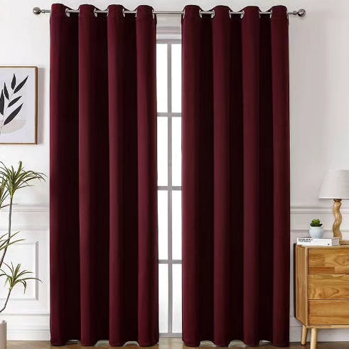 2Pc Luxury Textured Black Out  Curtains