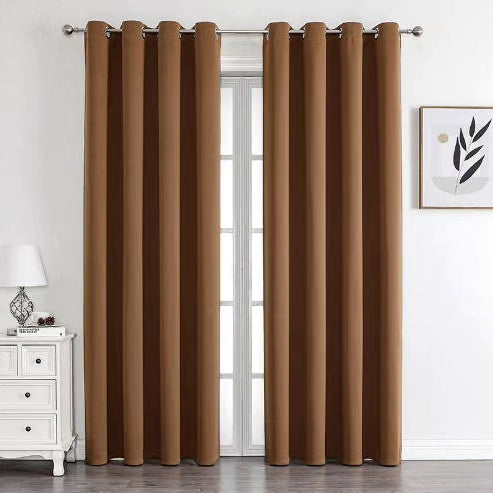 2Pc Luxury Textured Black Out  Curtains