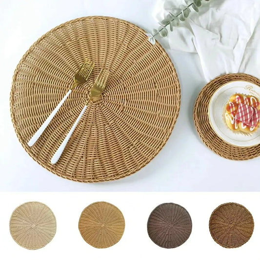 6pcs Thicker Rattan Table Placemat