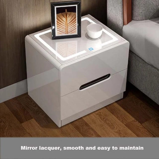 Wooden Bedside Drawer with LED