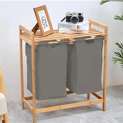 Bamboo Laundry Hamper with Detachable Laundry Rack