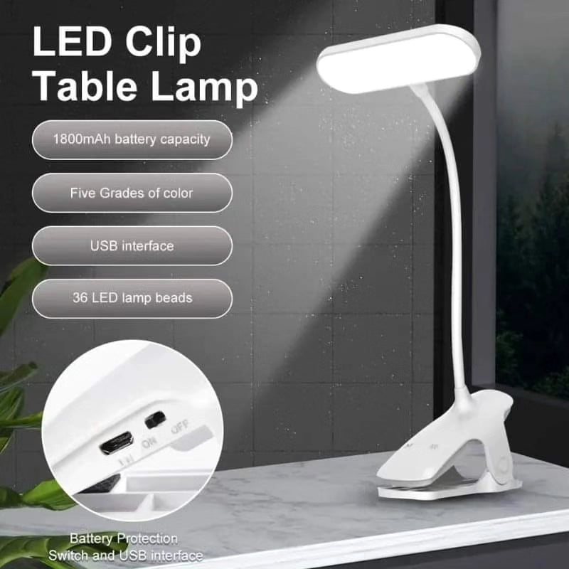 Led clip table lamp