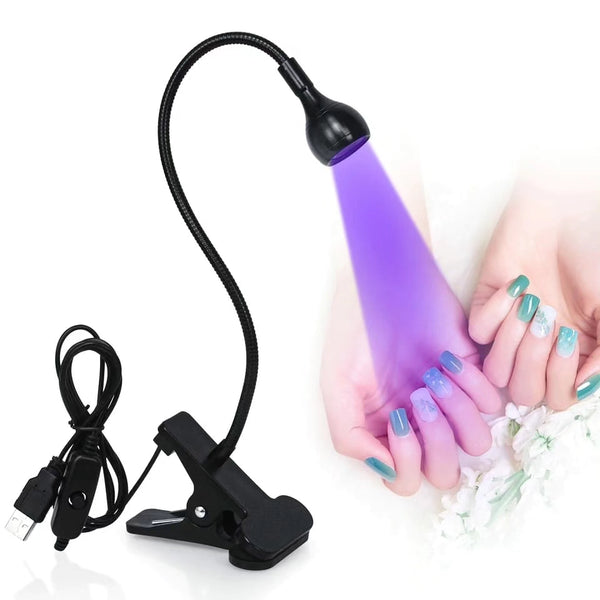 Portable Clip-On USB UV Gel Nail Polish Curing Lamp