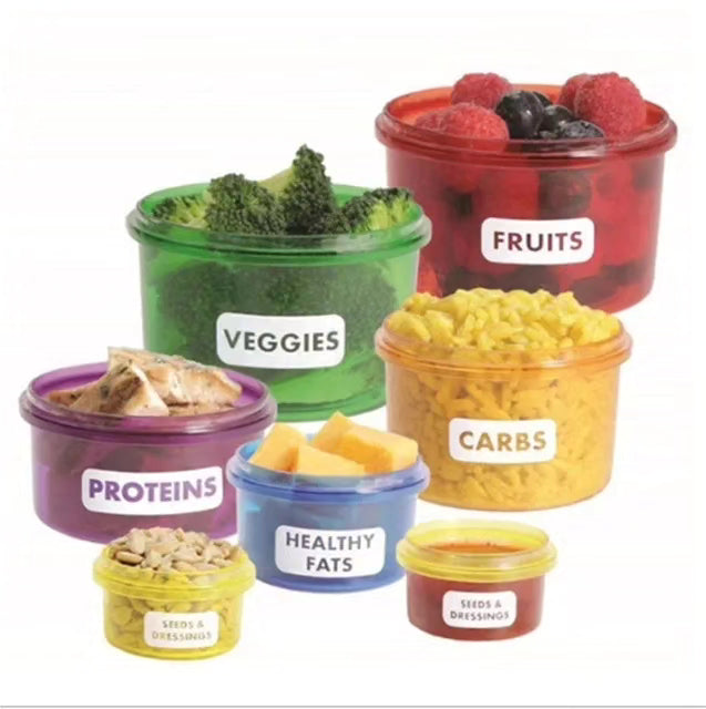 Portion control food containers set