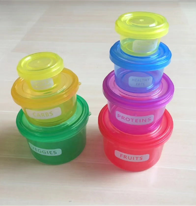 Portion control food containers set