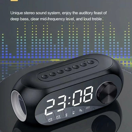 Portable Digital Alarm Clock with Bluetooth Speakers