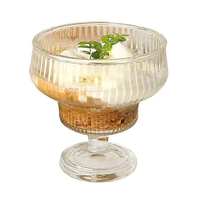 Stripped Ice Cream/Dessert Glass Cup (6pcs)