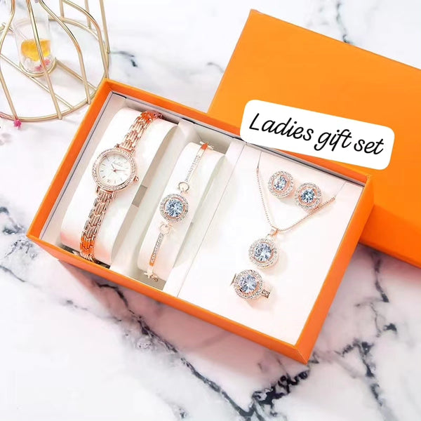 4 Piece Ladies Watch and Jewelry Gift Set