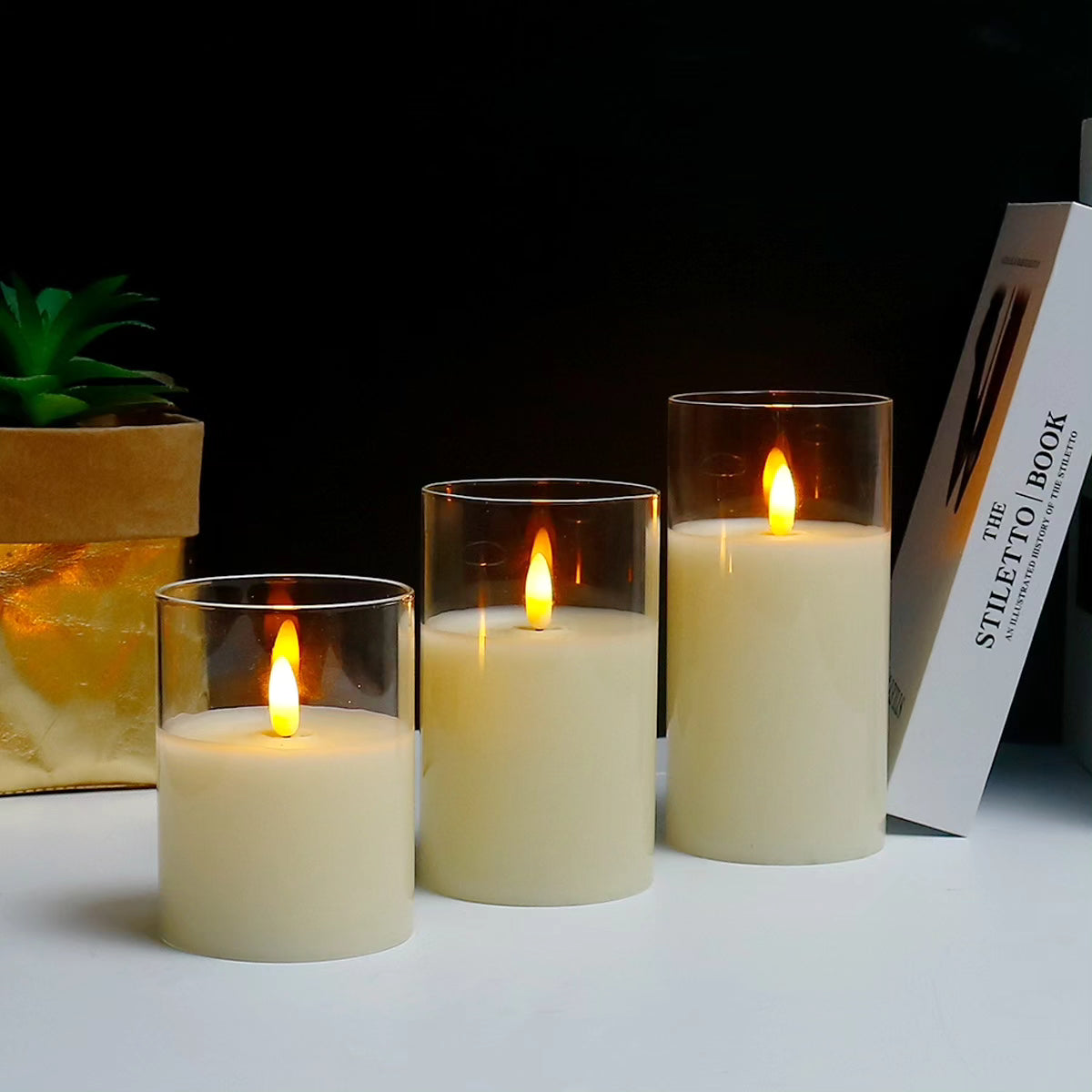 Set of 3 led candles