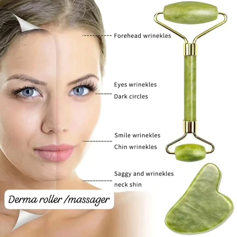 Derma rolling facial massager